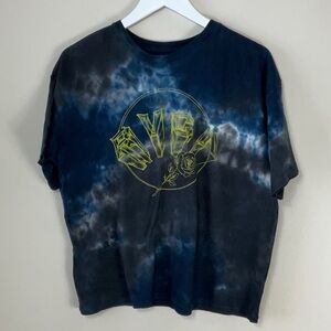 RVCA woman’s tie dye tee with rock letters